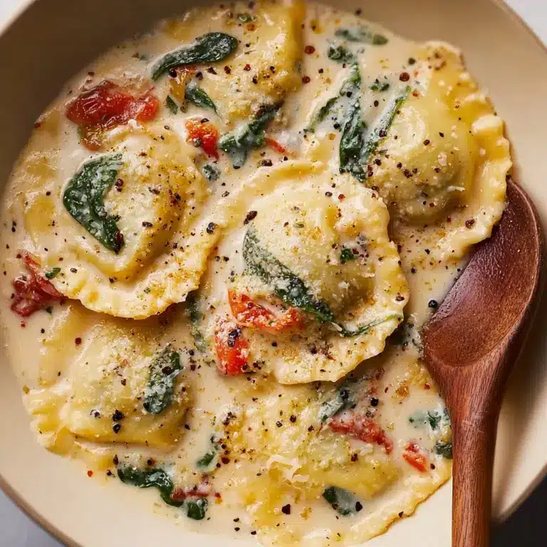 Creamy Tuscan Ravioli Soup : Comfort in Every Spoonful Recipe