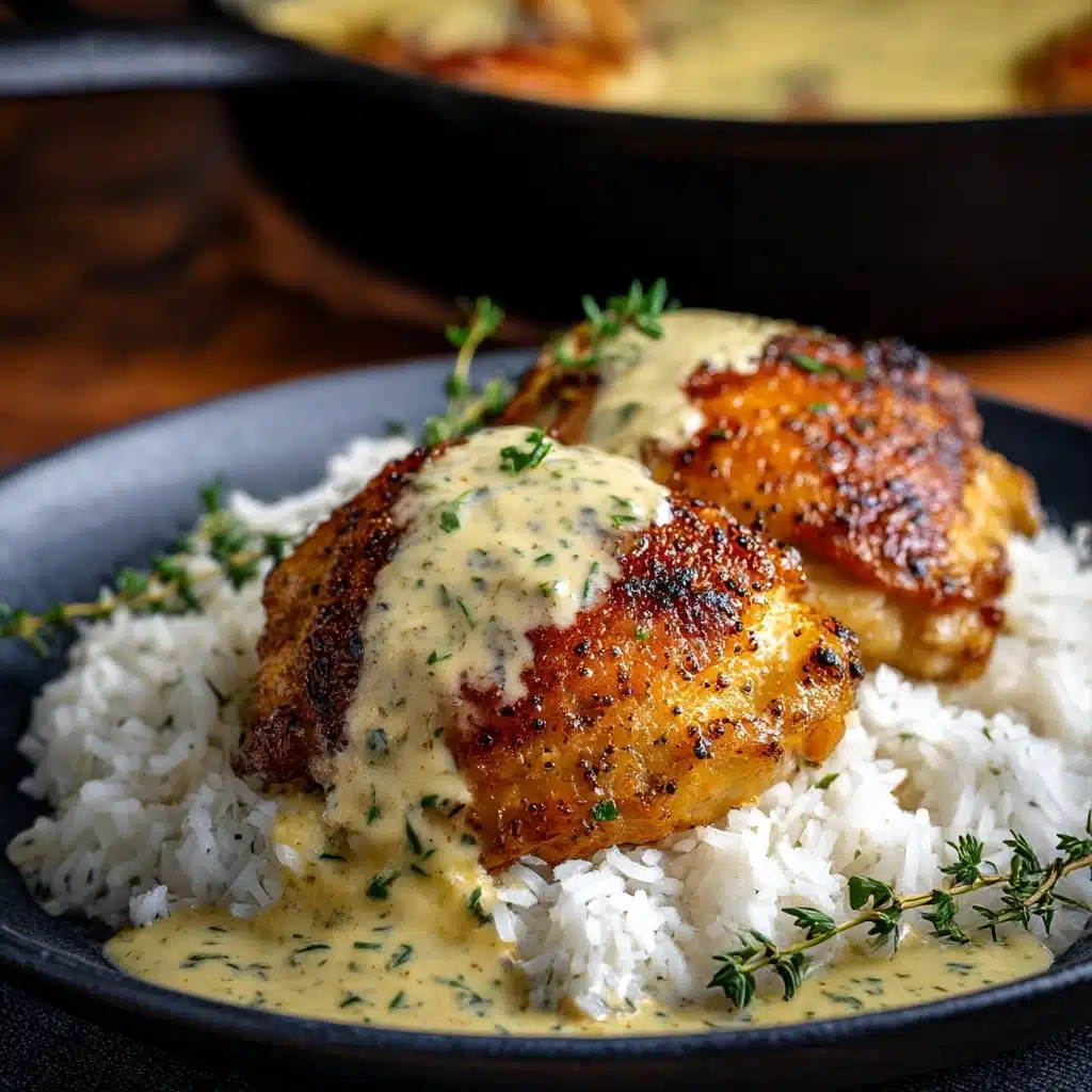 Creamy Smothered Chicken And Rice - Recipe Image