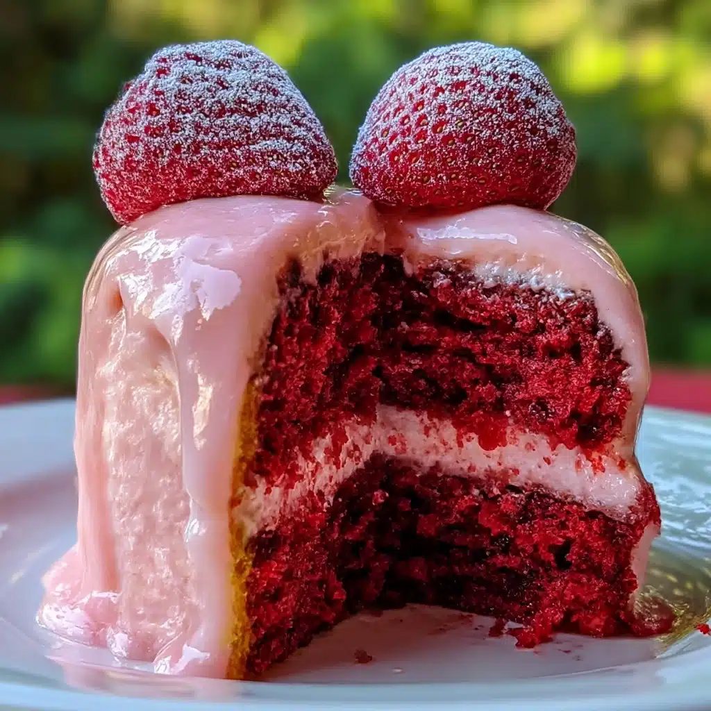 Strawberry Honeybun Cake with Creamy Strawberry Icing Recipe - Recipe Image