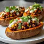 Ground Turkey Stuffed Sweet Potatoes Recipe
