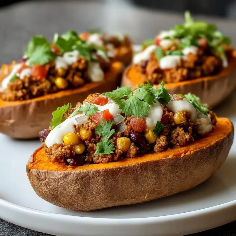 Ground Turkey Stuffed Sweet Potatoes Recipe