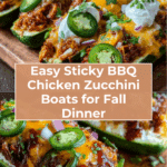 Sticky BBQ Chicken Zucchini Boats Recipe