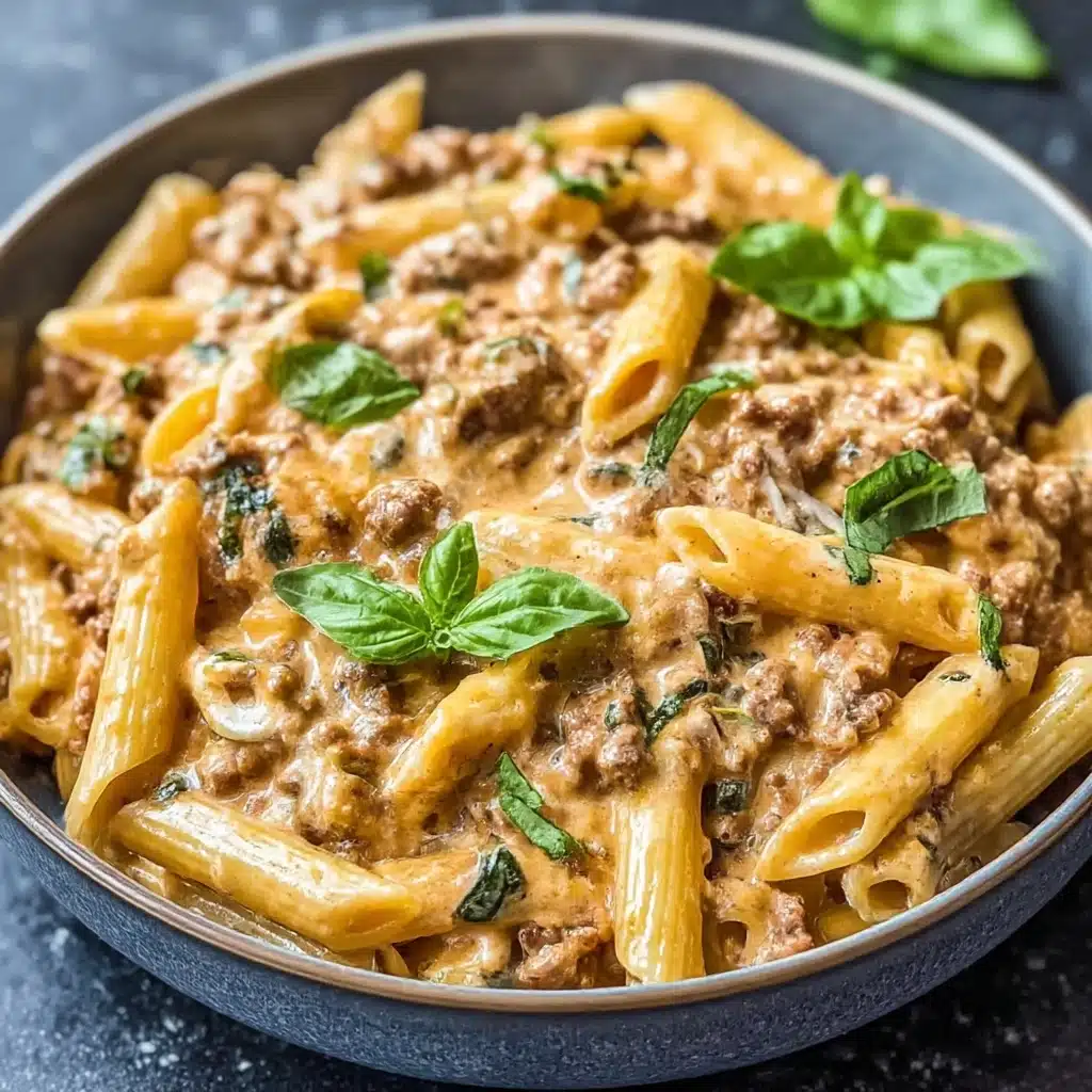 High Protein Creamy Beef Pasta Recipe - Recipe Image