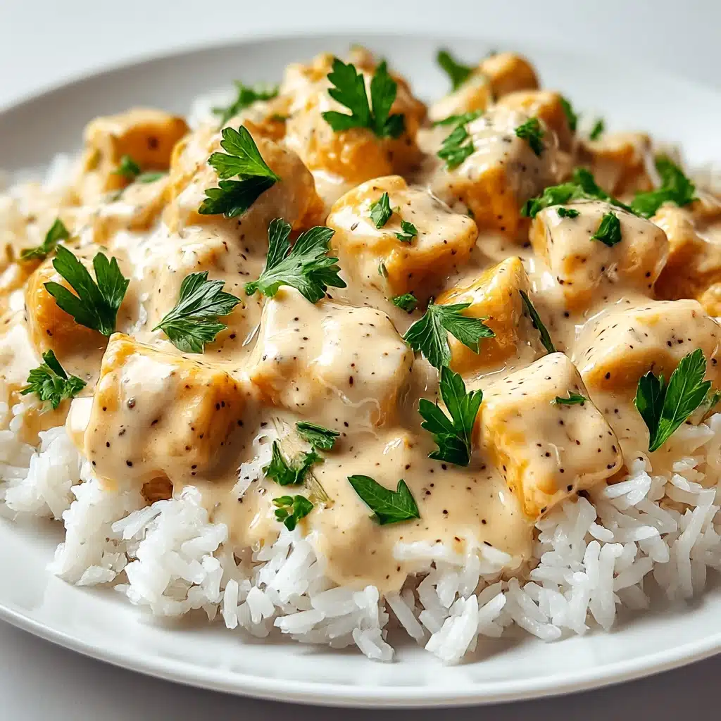 Creamy Smothered Chicken and Rice Recipe - Recipe Image