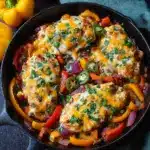 Cheesy Baja Chicken & Bell Pepper Skillet Recipe