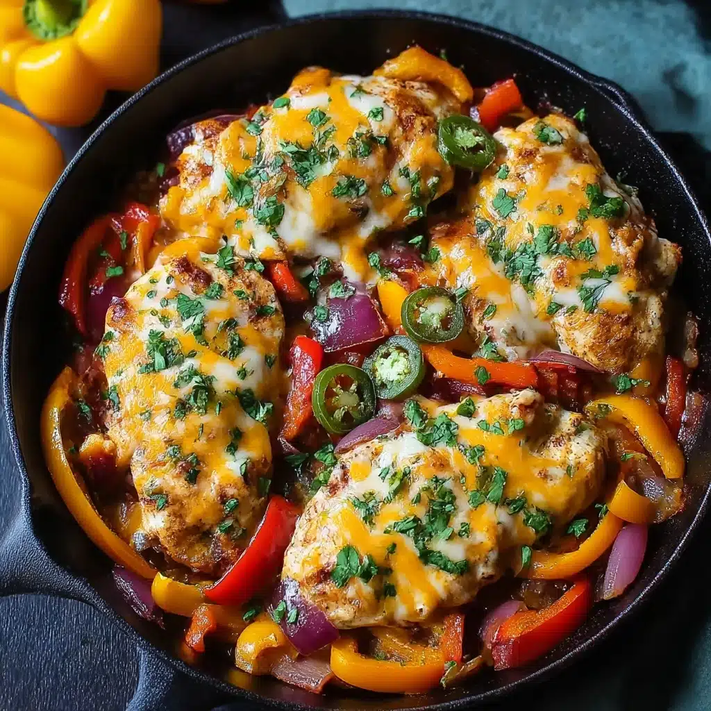 Cheesy Baja Chicken & Bell Pepper Skillet Recipe - Recipe Image