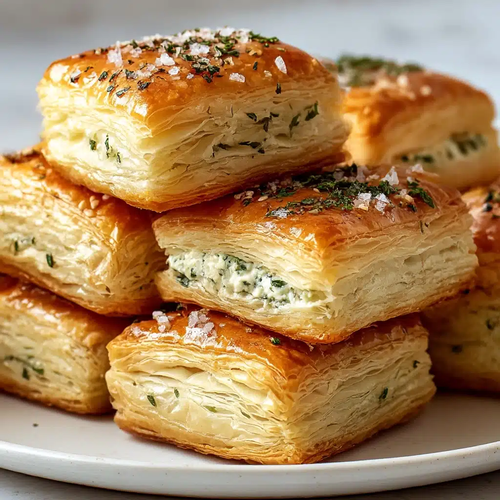 Irresistible Herb and Cheese Stuffed Puff Pastry Bites Recipe - Recipe Image