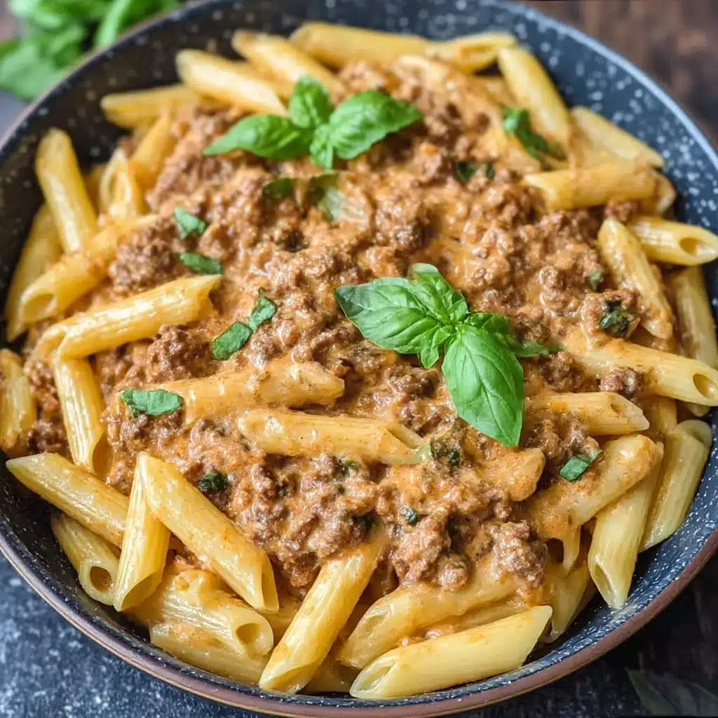 High Protein Creamy Beef Pasta Recipe - Recipe Image