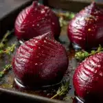 Roasted hasselback beets with fresh dill dressing Recipe