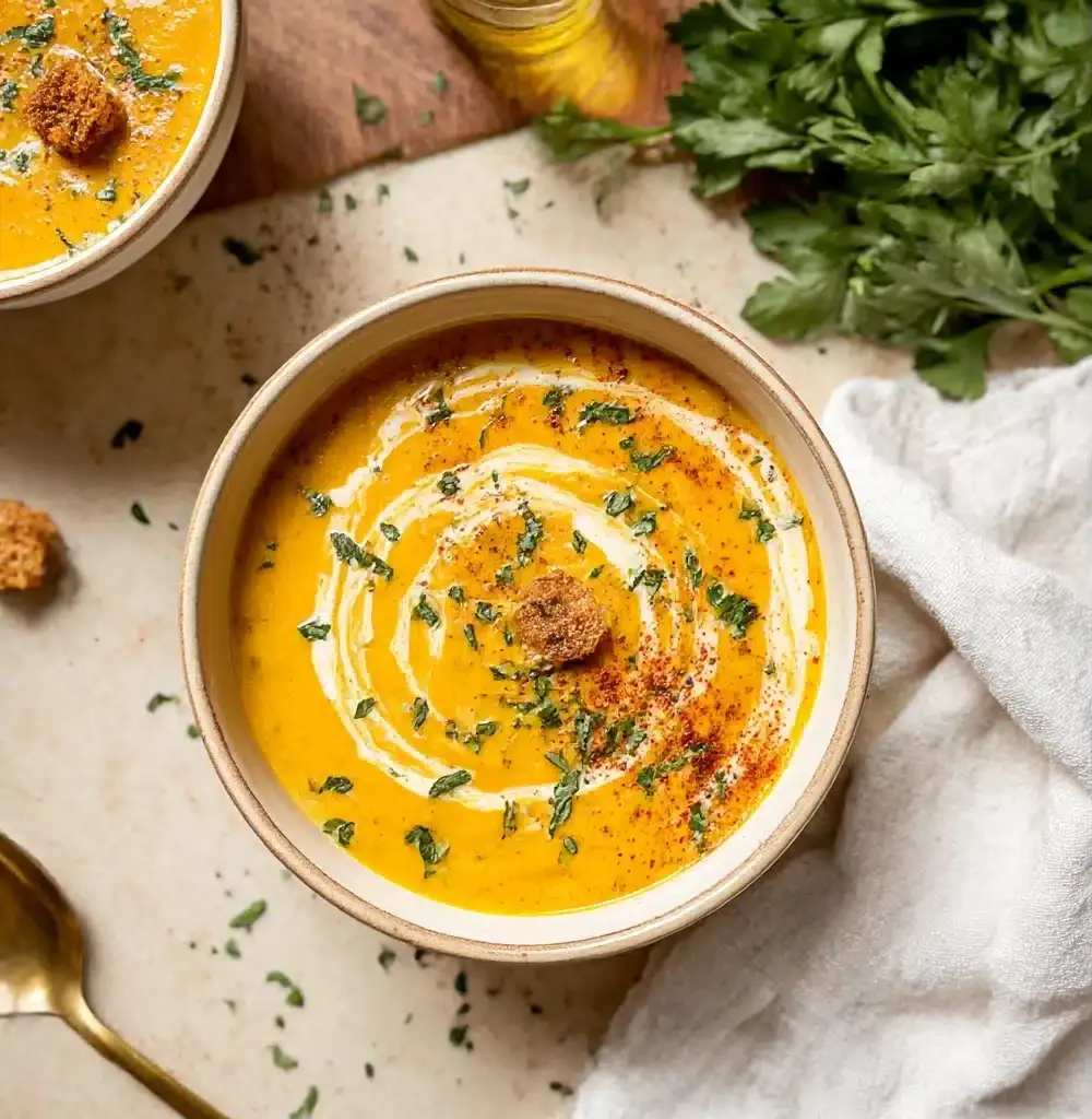 One Pot Creamy Carrot Lentil Soup Recipe