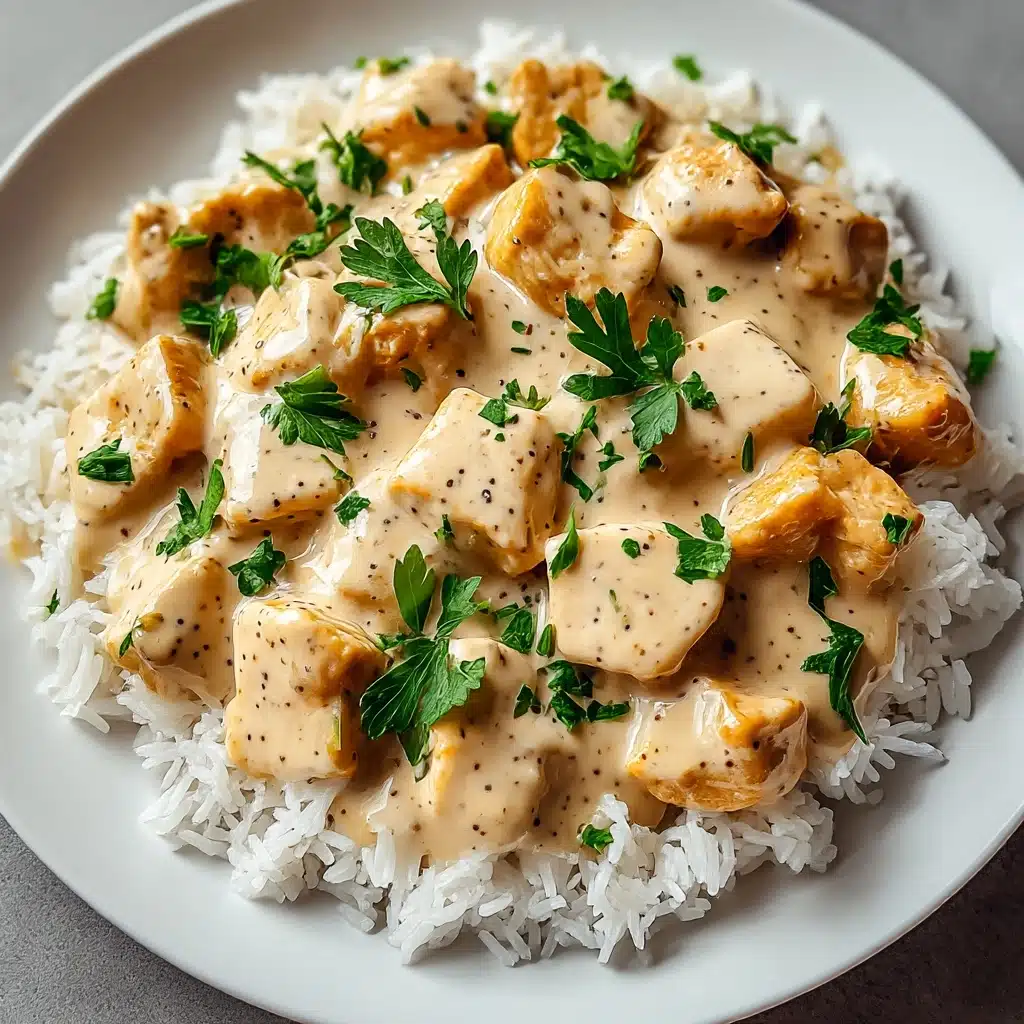 Creamy Smothered Chicken and Rice Recipe - Recipe Image