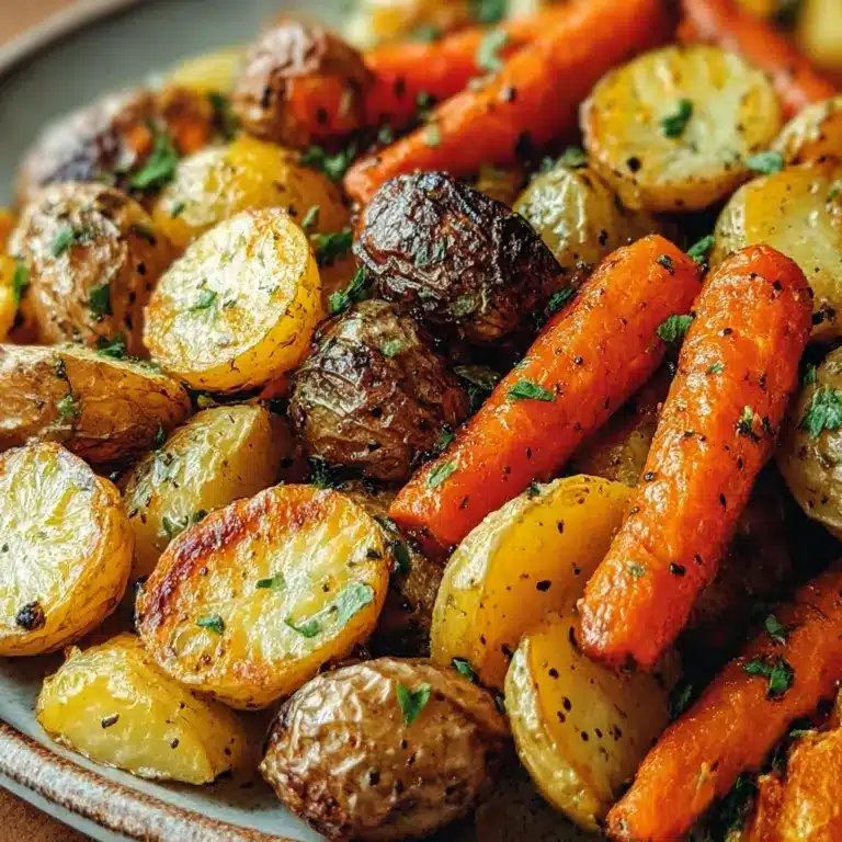 Garlic Herb Roasted Potatoes, Carrots, and Zucchini Recipe