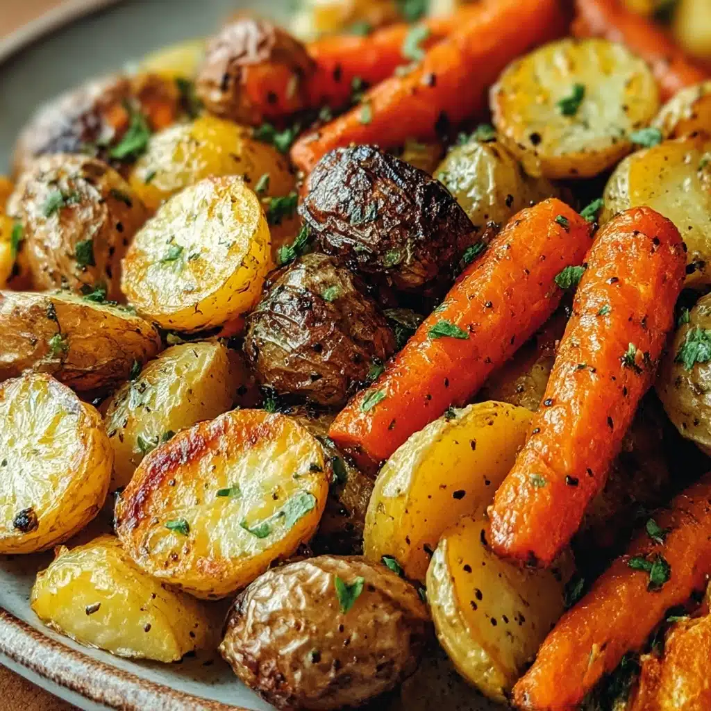 Garlic Herb Roasted Potatoes, Carrots, and Zucchini Recipe - Recipe Image