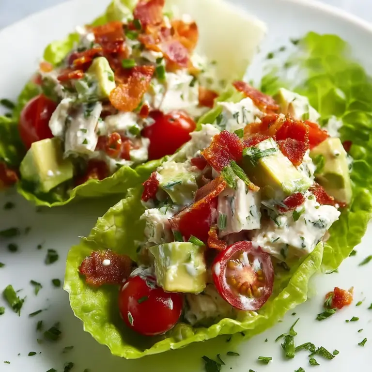 Light & Tasty BLT Chicken Salad Lettuce Wraps Recipe