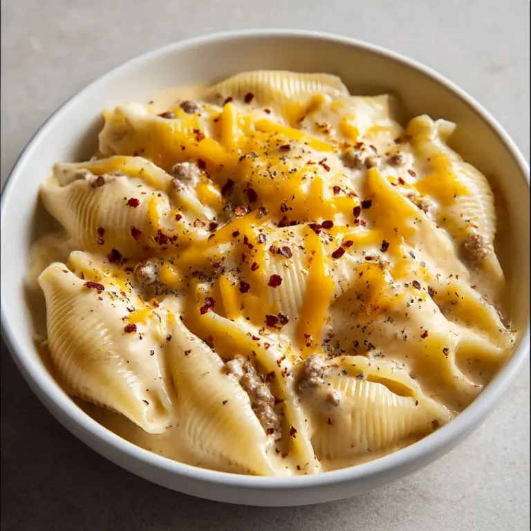 Slow Cooker Cheesy Ranch Beef Pasta Shells Recipe