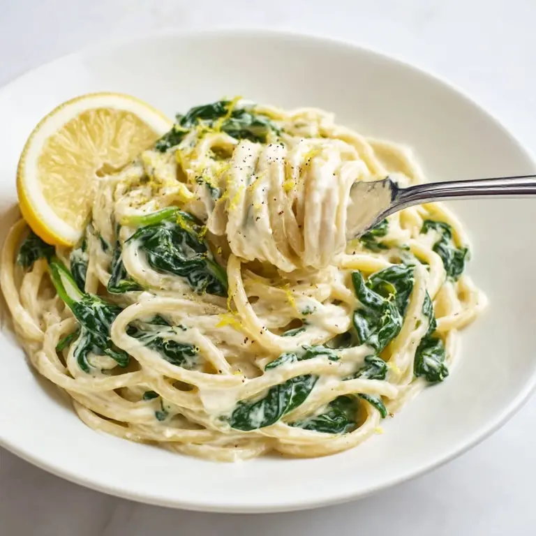 EASY LEMON RICOTTA PASTA & SPINACH Recipe