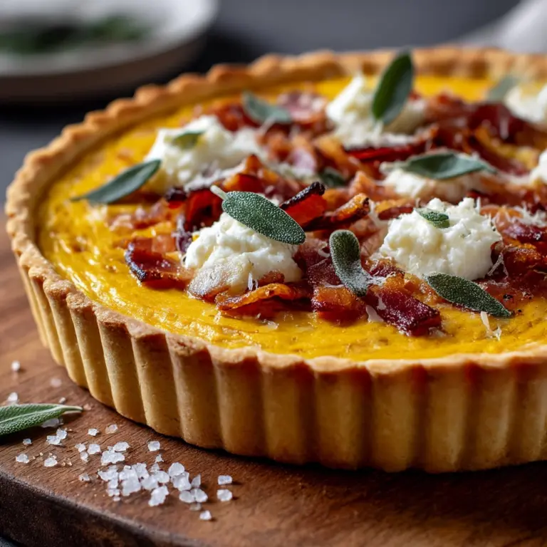 Pumpkin, Ricotta & Caramelized Onion Tart