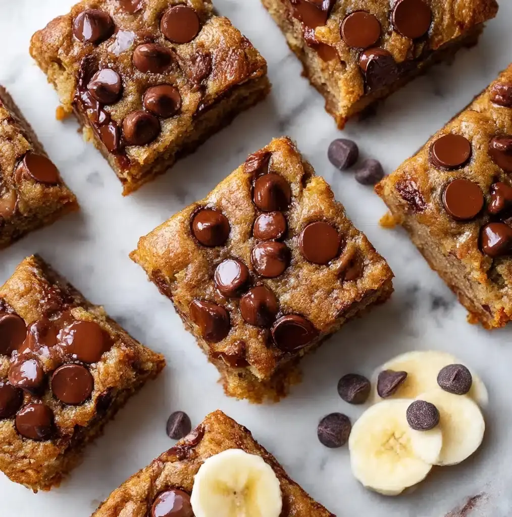 Moist Banana Bread Blondies Recipe