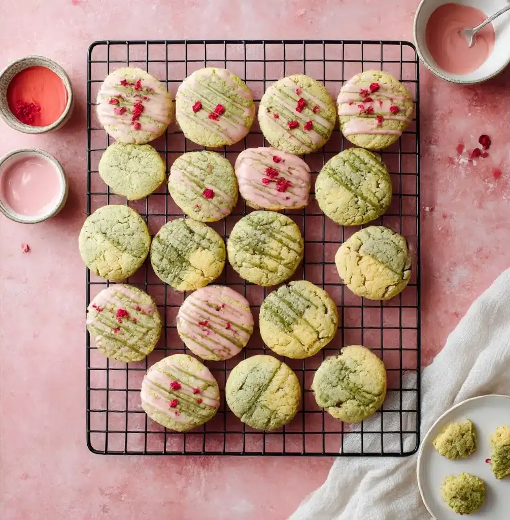 Strawberry Matcha Marble Cookies Recipe