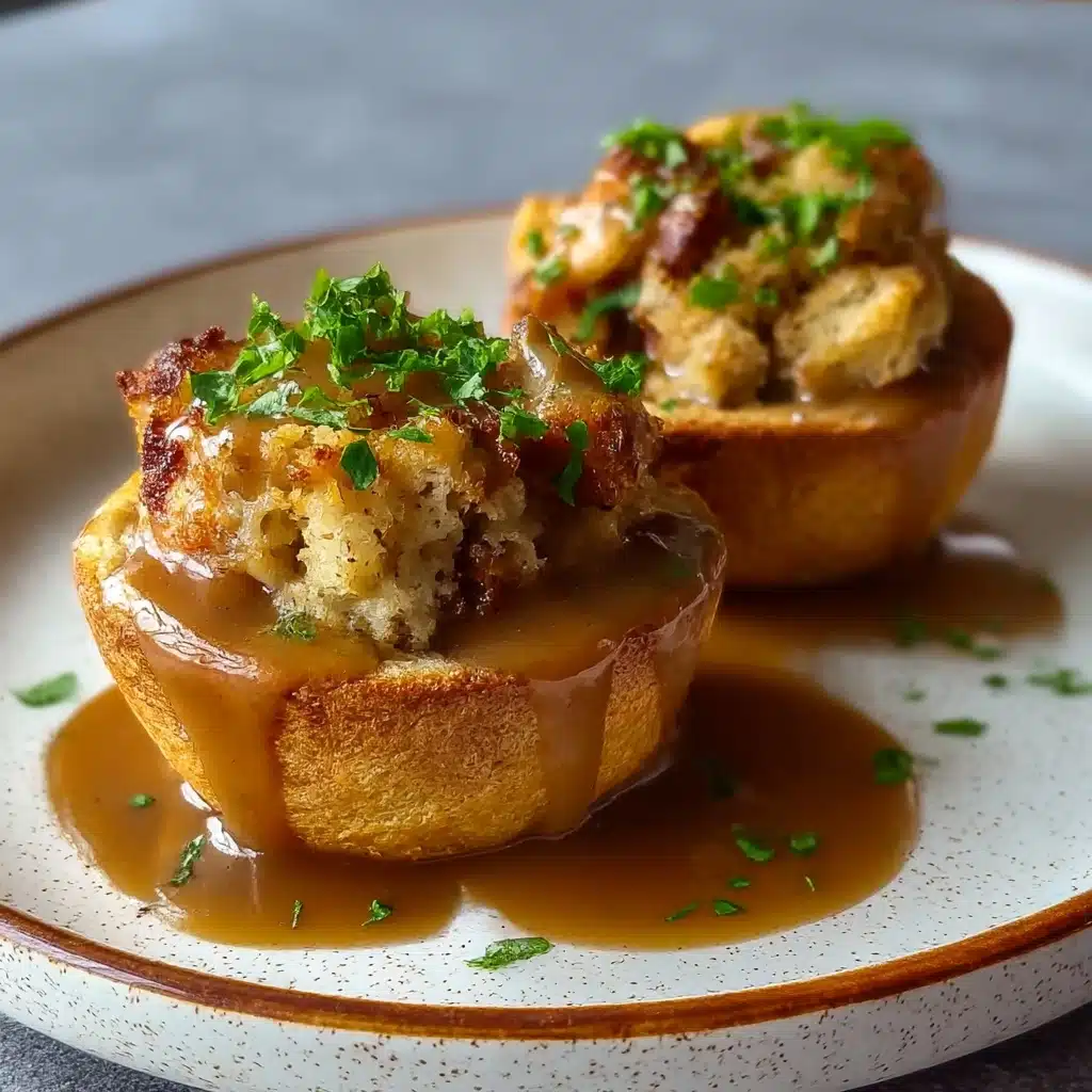 Gravy-Stuffed Stuffing Muffins Recipe - Recipe Image