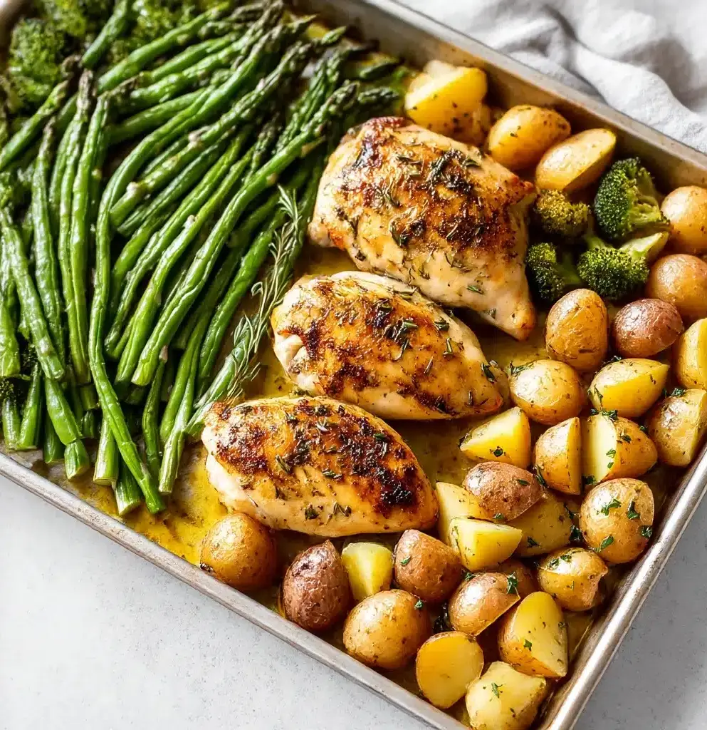 Sheet Pan Garlic Butter Chicken and Veggies Recipe