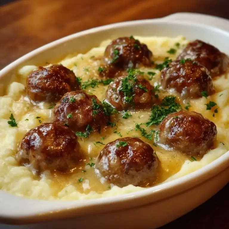 Meatball & Mashed Potato Bake Recipe