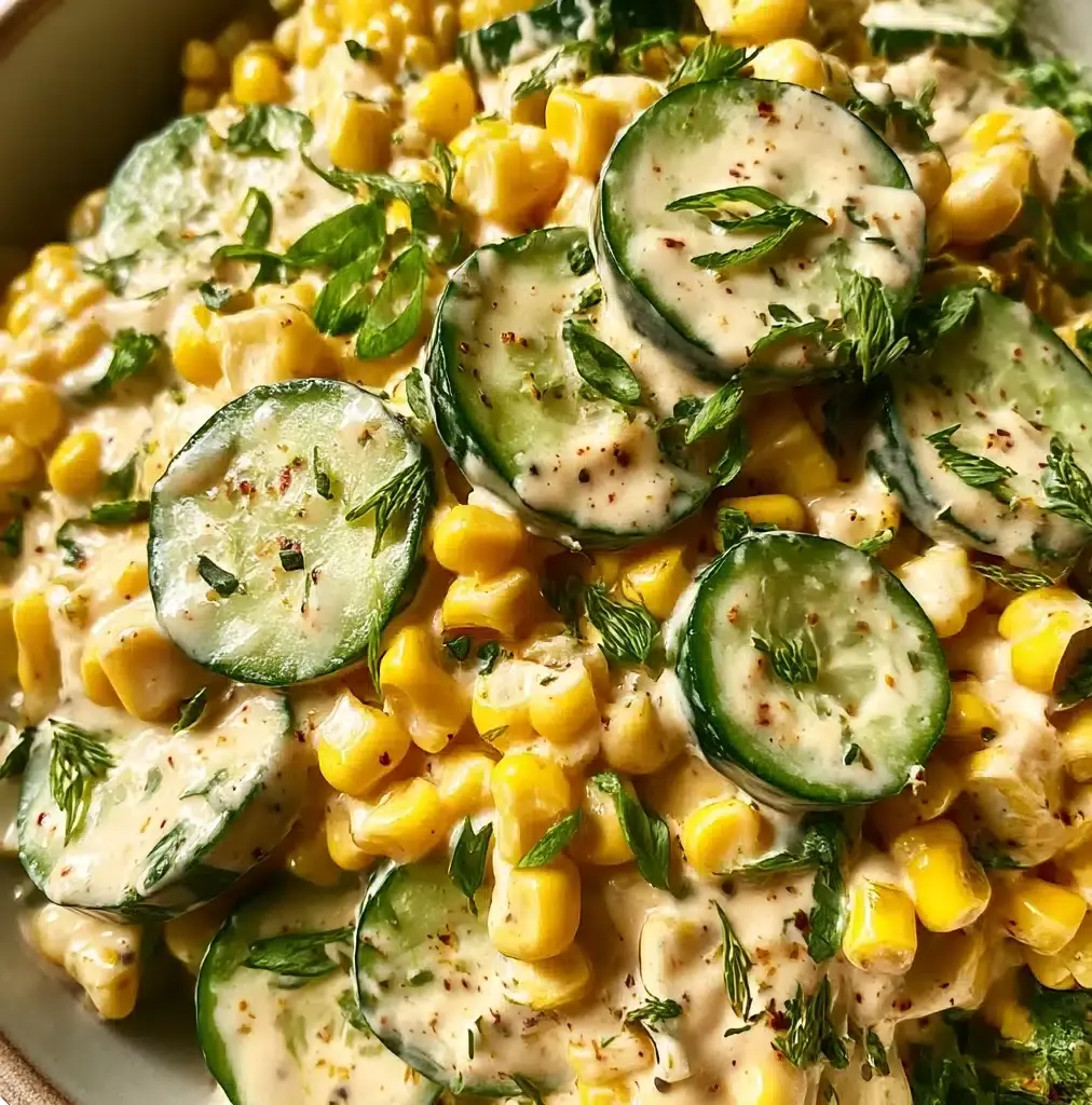 Street Corn Creamy Cucumber Salad Recipe