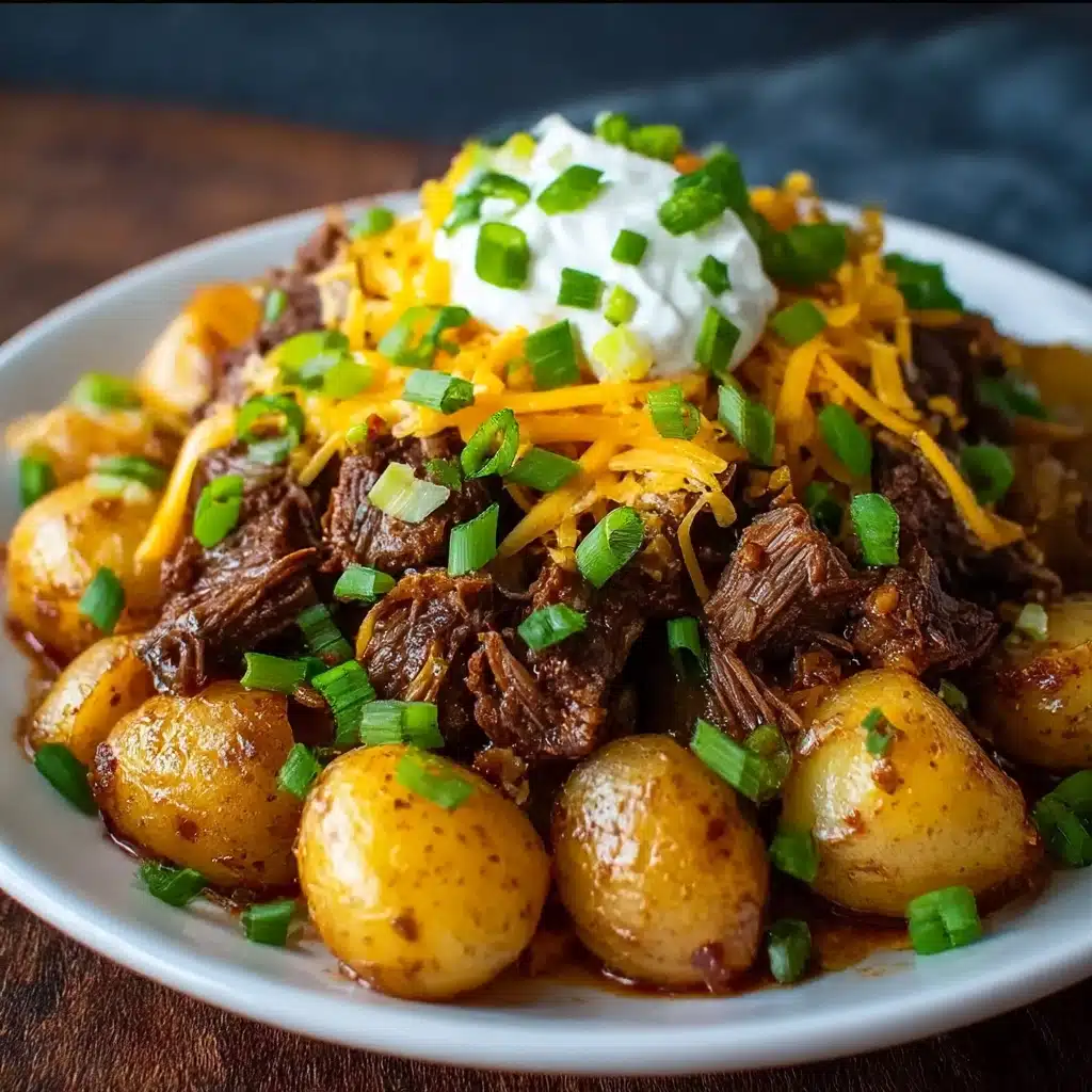 Crockpot Loaded Steak and Potato Bake Recipe - Recipe Image