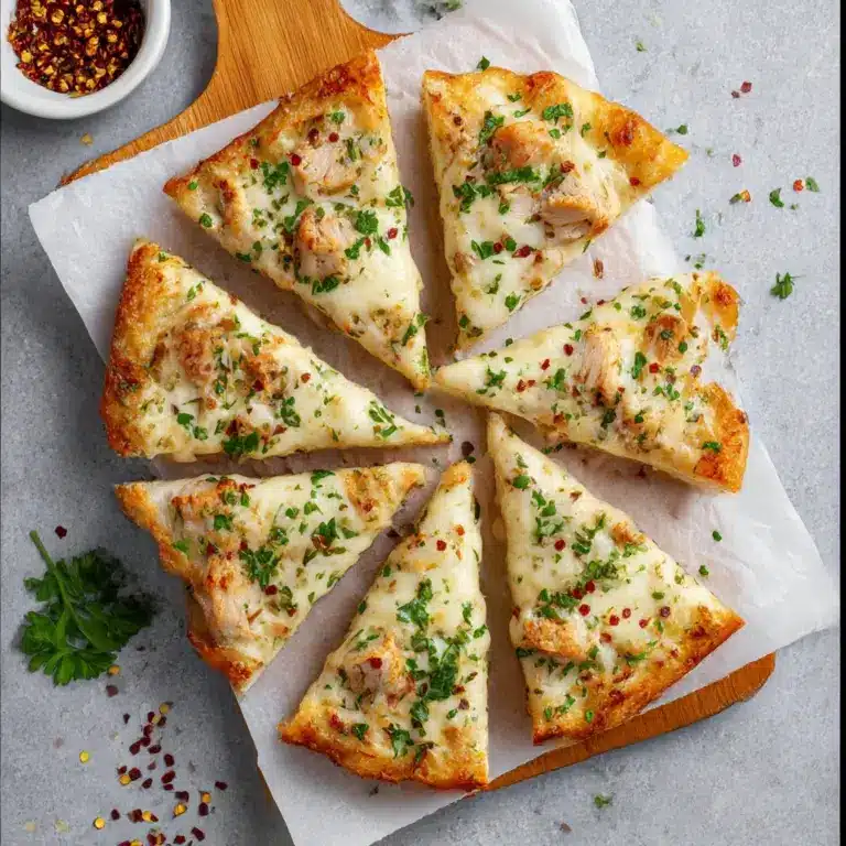 The Viral Chicken Alfredo Garlic Bread I'm Obsessed With Recipe
