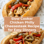 Healthy Crockpot Chicken Philly Cheesesteak Recipe