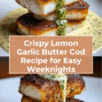 Delicious Lemon Garlic Butter Cod with Crispy Skin Recipe