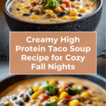High Protein Creamy Taco Soup Recipe