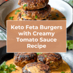 Keto Feta Burgers With Tomato Cream Sauce Recipe