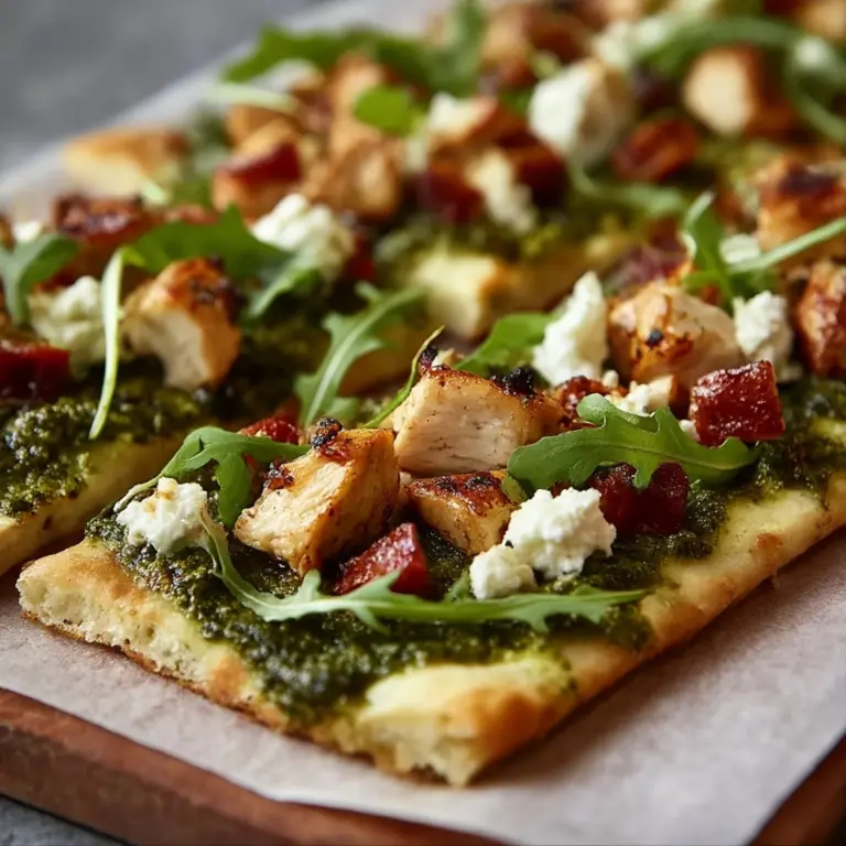 Pesto Chicken Flatbread Recipe