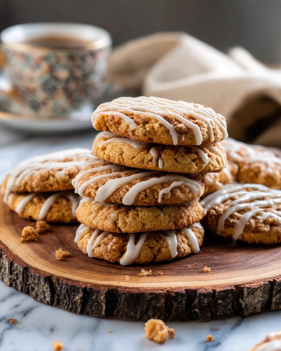 The image shows a tray filled with round cookies, each with two layers. The bottom layer is a smooth, light golden brown cookie base with a slightly cracked surface. The top layer consists of a crumbly, chunky topping in a lighter beige color, textured with small and large pieces giving a rough look. The cookies are placed on a white marbled textured baking sheet with scattered crumbs around. The lighting highlights the different textures and warm tones of the cookies, with soft shadows creating depth. photo taken with an iphone --ar 4:5 --v 7