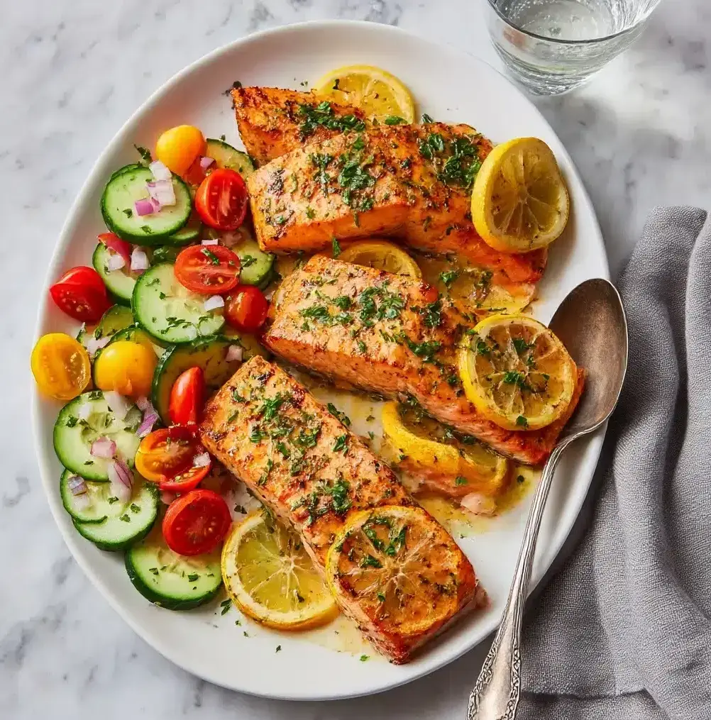 Salmon with Crispy Potatoes and Broccoli Recipe