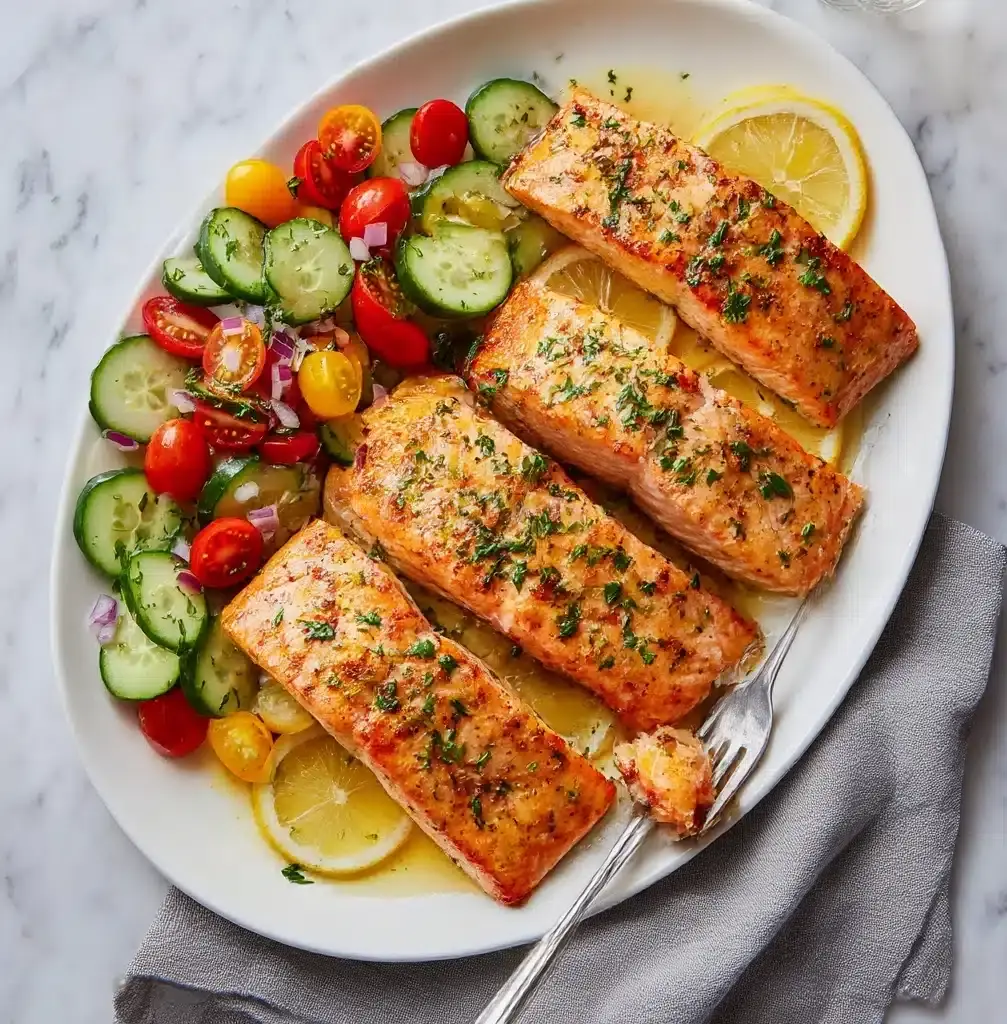 Salmon with Crispy Potatoes and Broccoli Recipe