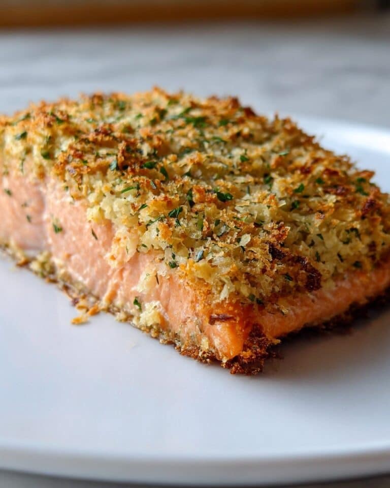 Crispy Parmesan Crusted Baked Salmon Recipe