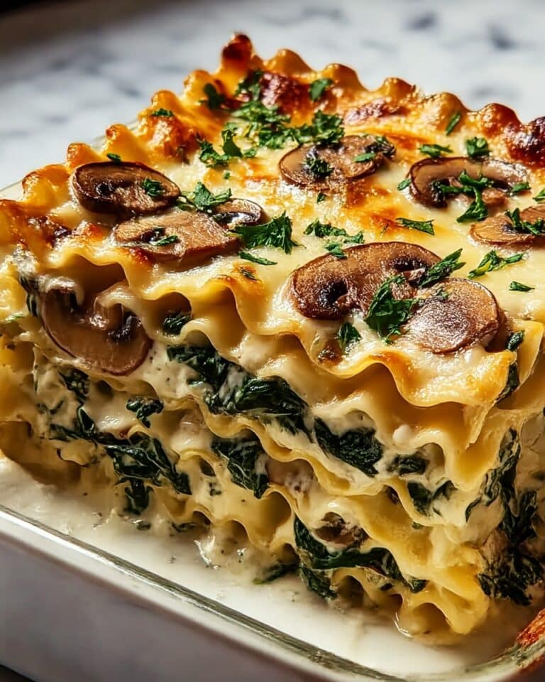 Creamy Spinach Mushroom Lasagna Recipe