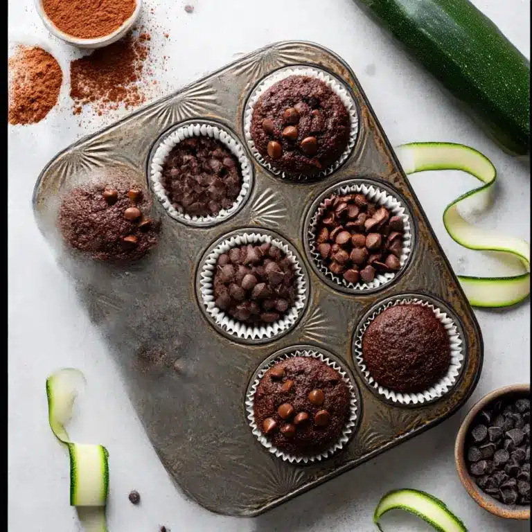 Healthy & Moist Chocolate Zucchini Muffins Recipe