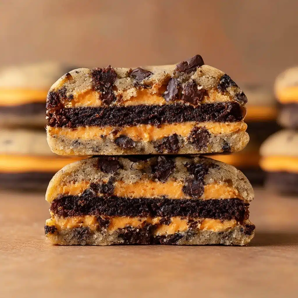 Easy Halloween Oreo Stuffed Chocolate Chip Cookies Recipe - Recipe Image