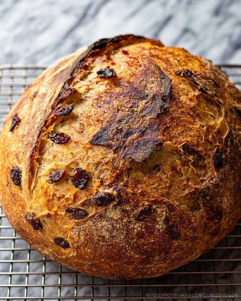 Rustic Cranberry, Raisin, and Nut No-Knead Bread Recipe