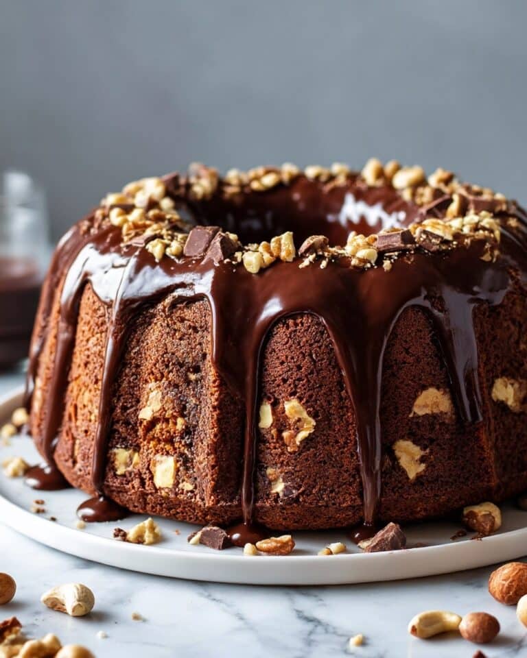Decadent Hazelnut Bundt Cake with Espresso & Chocolate Glaze Recipe