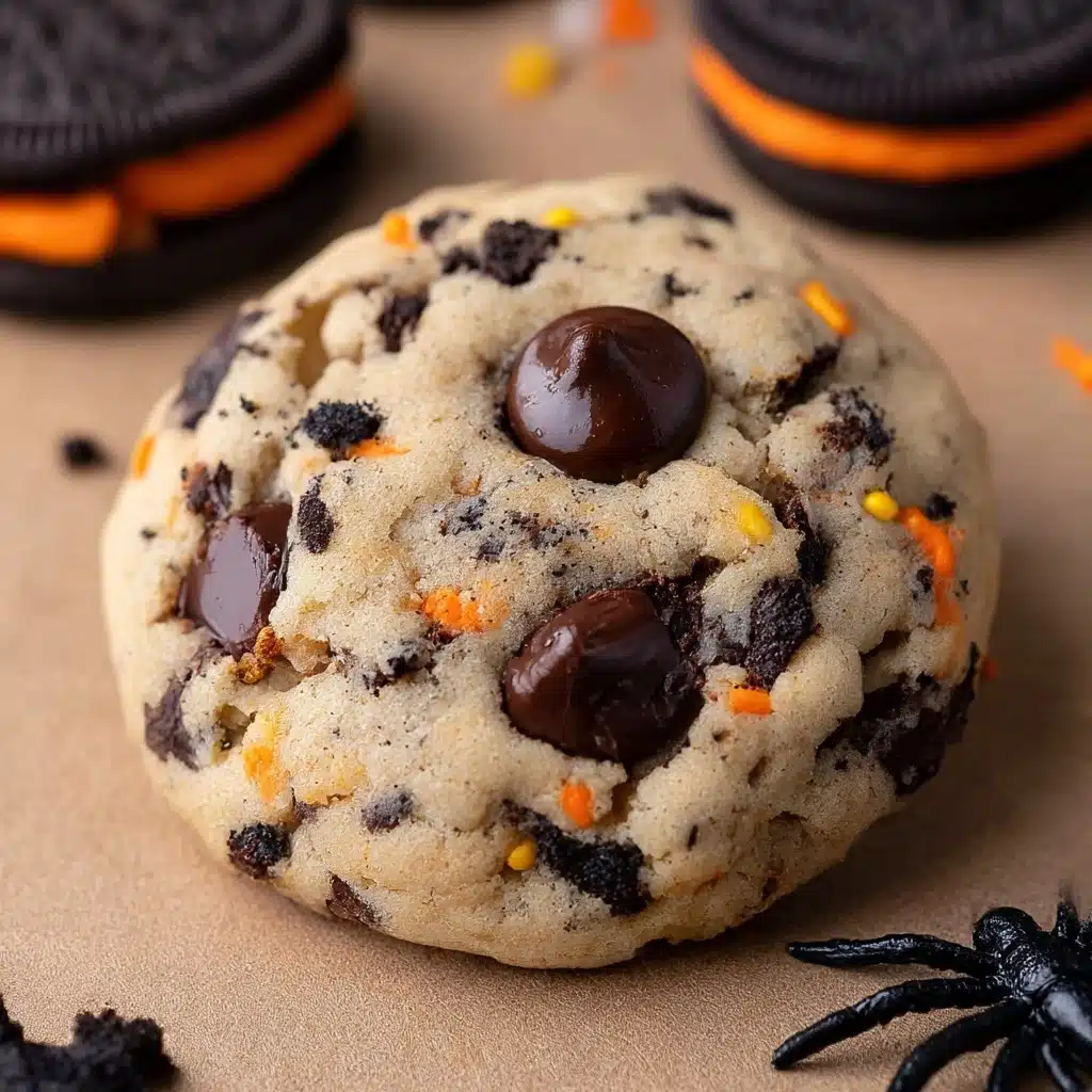 Easy Halloween Oreo Stuffed Chocolate Chip Cookies Recipe - Recipe Image