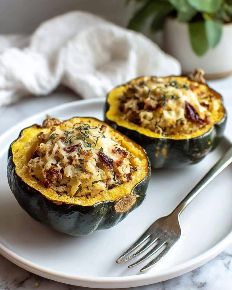Stuffed Acorn Squash with Ground Turkey and Apple Recipe