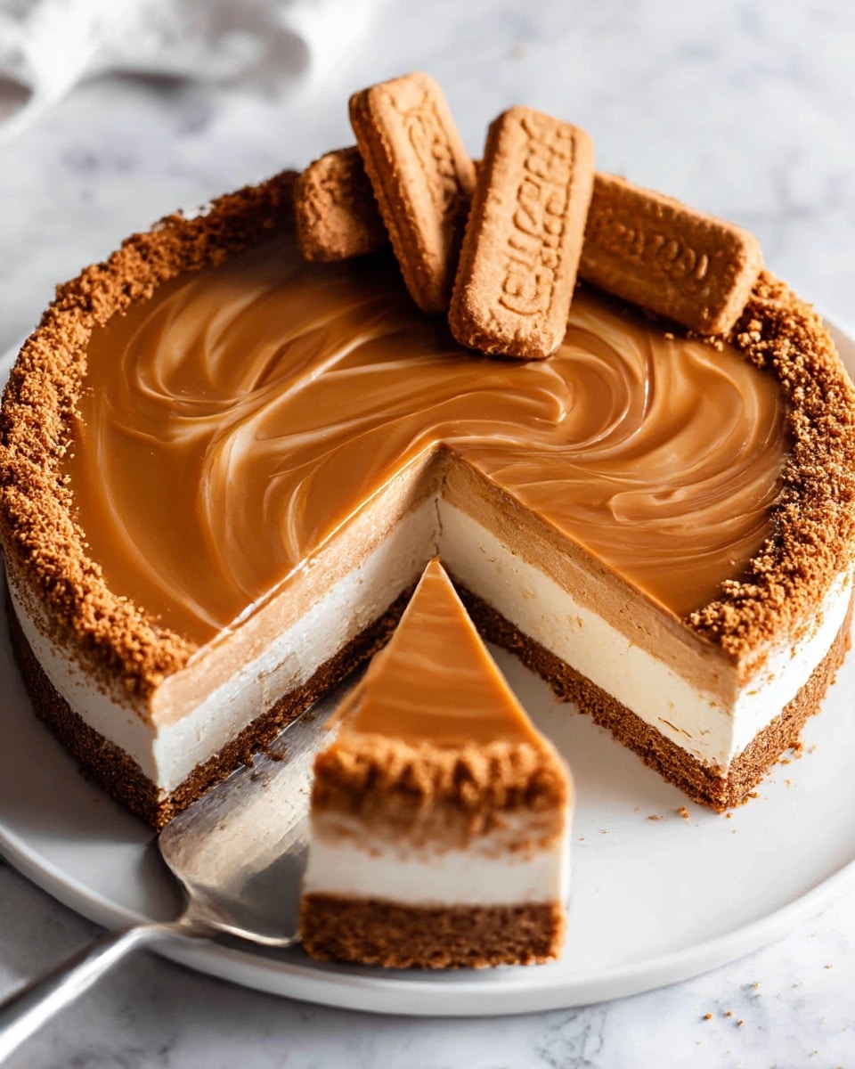 A slice of layered pie sits on a white plate placed on a white marbled surface. The base layer is a thin, dark brown crumb crust. Above this is a thick, creamy beige layer mixed with a crunchy-looking darker brown crumb layer in the middle. On top is a smooth, glossy milk chocolate layer with gentle, curved wave patterns. The upper edge of the slice is sprinkled with coarse brown crumbs, adding texture. Scattered crumbs are visible on the white marbled surface around the plate. photo taken with an iphone --ar 4:5 --v 7