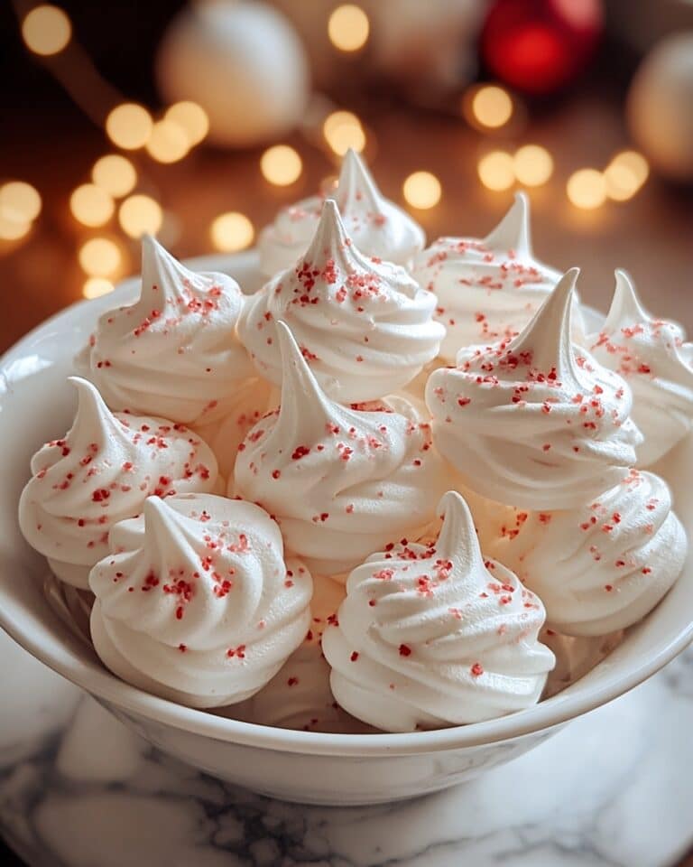 White Christmas Peppermint Meringues Recipe
