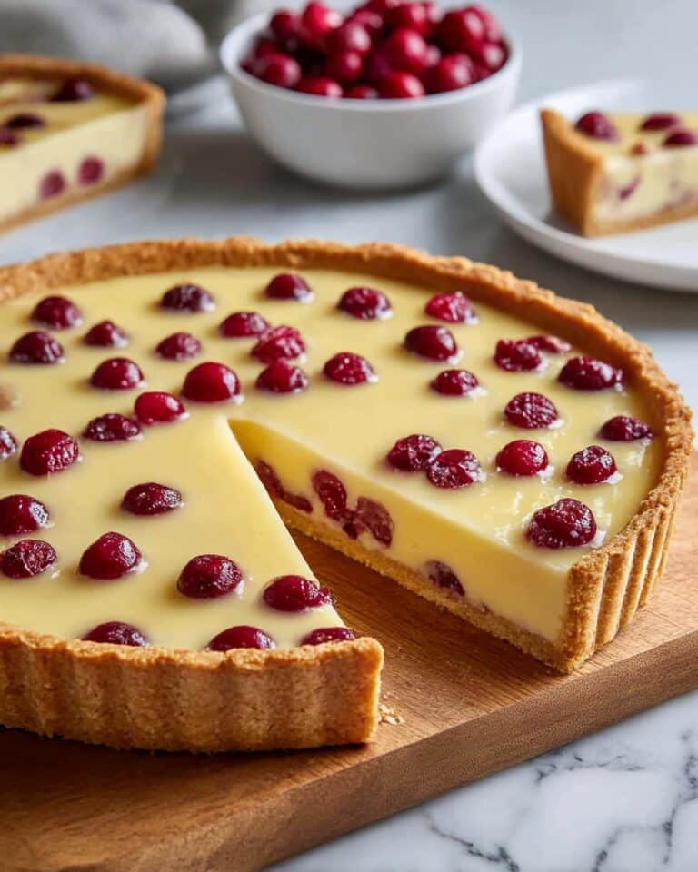 Cranberry Custard Pie – Tart & Creamy Dessert Recipe
