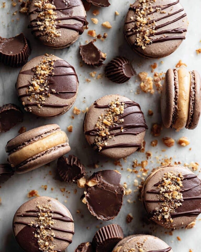 Chocolate Peanut Butter Macarons Recipe