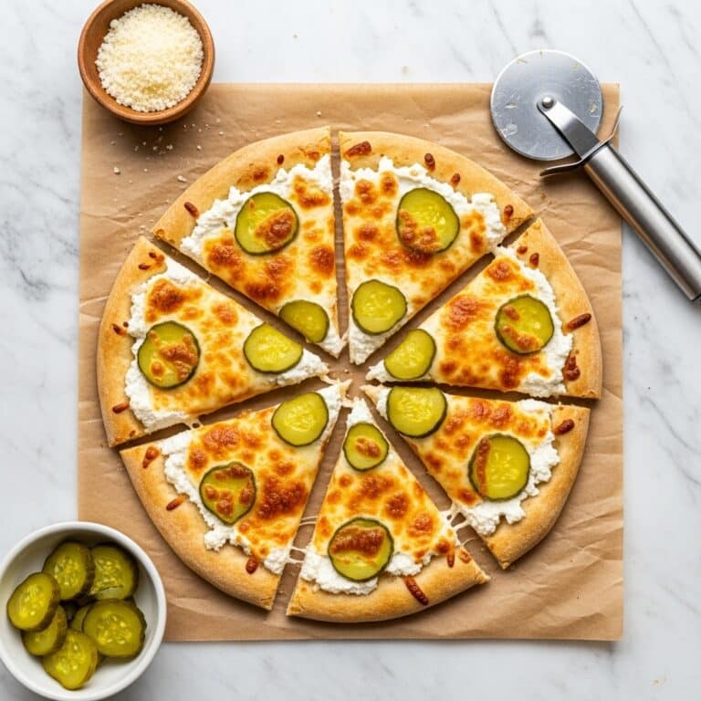 Pickle Pizza with Garlic Sauce Recipe